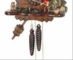 Hand-carved Cuckoo Clock Cottage – Fisherman Raises Fishing Pole