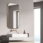 Decorative Brass Plated Wall Mirror for Entryway or Bedroom