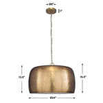 Warm brass hanging light