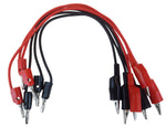 12 Inch Banana Plug to Alligator Clip Connector Cords (6 Pack)