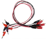 24 Inch Banana Plug to Alligator Clip Leads (6 Pack, Red + Black)