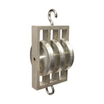 Low-Friction Triple Wheel Pulley Set with Hooks (Pack of 5)