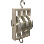 Low-Friction Triple Wheel Pulley with Deep Grooves