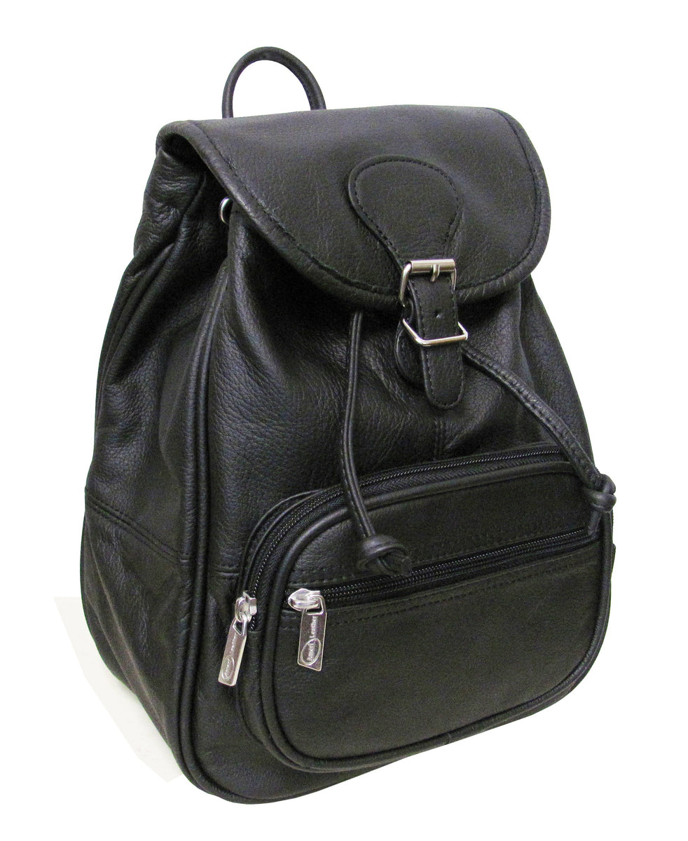 Amerileather Secure Drawstring Leather Backpack for Daily Use – Uber Bazaar
