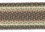 Rustic Taupe Dark Brown Green Oval Stair Tread Natural Jute