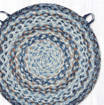 Earth Rugs Denim Seat Pad – Handcrafted Square Chair Mat with Braided Texture
