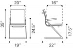 Zuo Modern Designer Office Chairs – White Faux Leather (Set of 2)