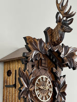 Eight Day Hunter's Cuckoo Clock – 15 in Mechanical Cuckoo Clock with Maple Leaves & Buck – Handcrafted By River City Clocks