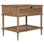 Woven rattan accent table