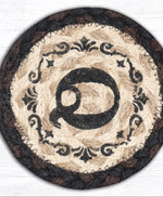 Natural Jute Tabletop Coaster with Q Monogram Design
