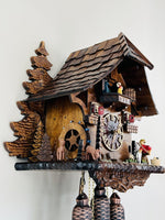 Eight Day Cuckoo Clock With 15 Inch Height Moving Waterwheel And Cottage Theme By River City Clocks
