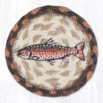 Red salmon printed rustic square coaster 5 inch
