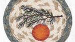 Rustic lodge Christmas ornament on branch coaster