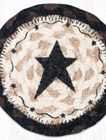 Earth Rugs Rustic Coaster – Primitive Star Black Round 5