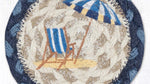 Rustic Coastal Beach Chair Printed Table Coaster