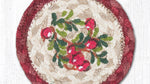 Farmhouse Cranberries Coaster – Hand-Printed Jute Square for Country Kitchens