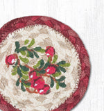 Rustic Berry Print Coaster – Natural Jute Cranberries Design for Fall Décor