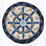 Nautical white ship wheel printed coaster 5x5 for coastal décor