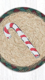 Rustic Christmas candy cane coaster farmhouse table accessory