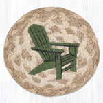 Lake House Round Coaster – Adirondack Chair Print, Braided Jute 5