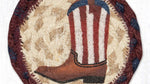 Earth Rugs cotton blend cowboy boot coaster Americana style