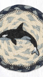 Earth Rugs Orca Whale Fabric Coaster