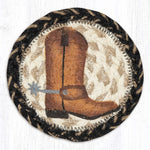 Braided Jute Coaster – Earth Rugs Cowboy Boot Design for Country Homes