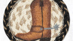 Earth Rugs Country Coaster – Cowboy Boot Print for Rustic Tabletops