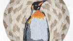 Whimsical Winter Drink Mat – Penguin Print on Braided Jute by Earth Rugs