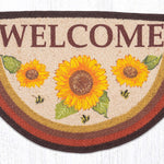 Eco Friendly Floral Rug – Handcrafted Sunflower Welcome Slice Mat