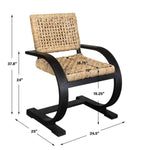 Woven Dining Chair – Natural Fiber Seat and Modern Black Finish