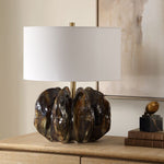 Organic Ceramic Table Lamp with Deep Ridges