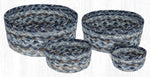 Rustic Denim Braided Jute Round Basket Set – 9
