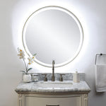 Indoor LED Brass Frame Mirror – 32