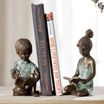 Whimsical Storybook-Themed Bookends in Brass