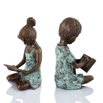 Boy & Girl Brass Bookends for Nursery or Study