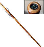 Take a Hike Walking Staff – Rustic Compass Pole with Storage Pouch