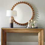 Padma Mottled Ceramic Lamp by Uttermost – White Linen Shade