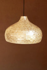 spun bamboo pendant light