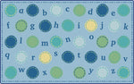 Carpets for Kids KIDSoft Alphabet Dots Literacy Seating learning Rug Rug, Rectangle, Blue