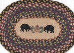 Earth Rugs Braided Oval Jute Placemat – Black Bear Design 13