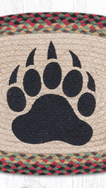 “Rustic lodge style bear paw oval placemat 13x19 for cabin dining table”