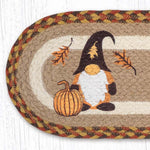 Harvest Season Stair Rug – Oval Jute with Whimsical Gnome Art