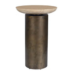 Travertine top garden table