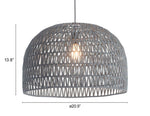 Powder-Coated Steel Hanging Pendant Light – Gray