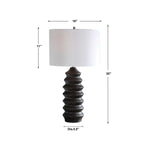 Uttermost Mendocino Lamp – Wood & Nickel Modern Farmhouse Table Lighting