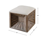 Uttermost Jia square ottoman with linen fabric