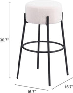 Blanche Ivory Upholstered Barstool Set by Zuo