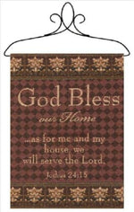 Christian Home Wall Art – God Bless Our Home Sign with Frame