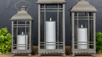 Decorative Brown Metal Lantern Trio 14, 17, 20 Inch Height Tabletop Accent By Melrose